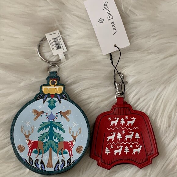VERA BRADLEY Merry Mischiefs Ornament Bag Charms SET - Picture 1 of 5